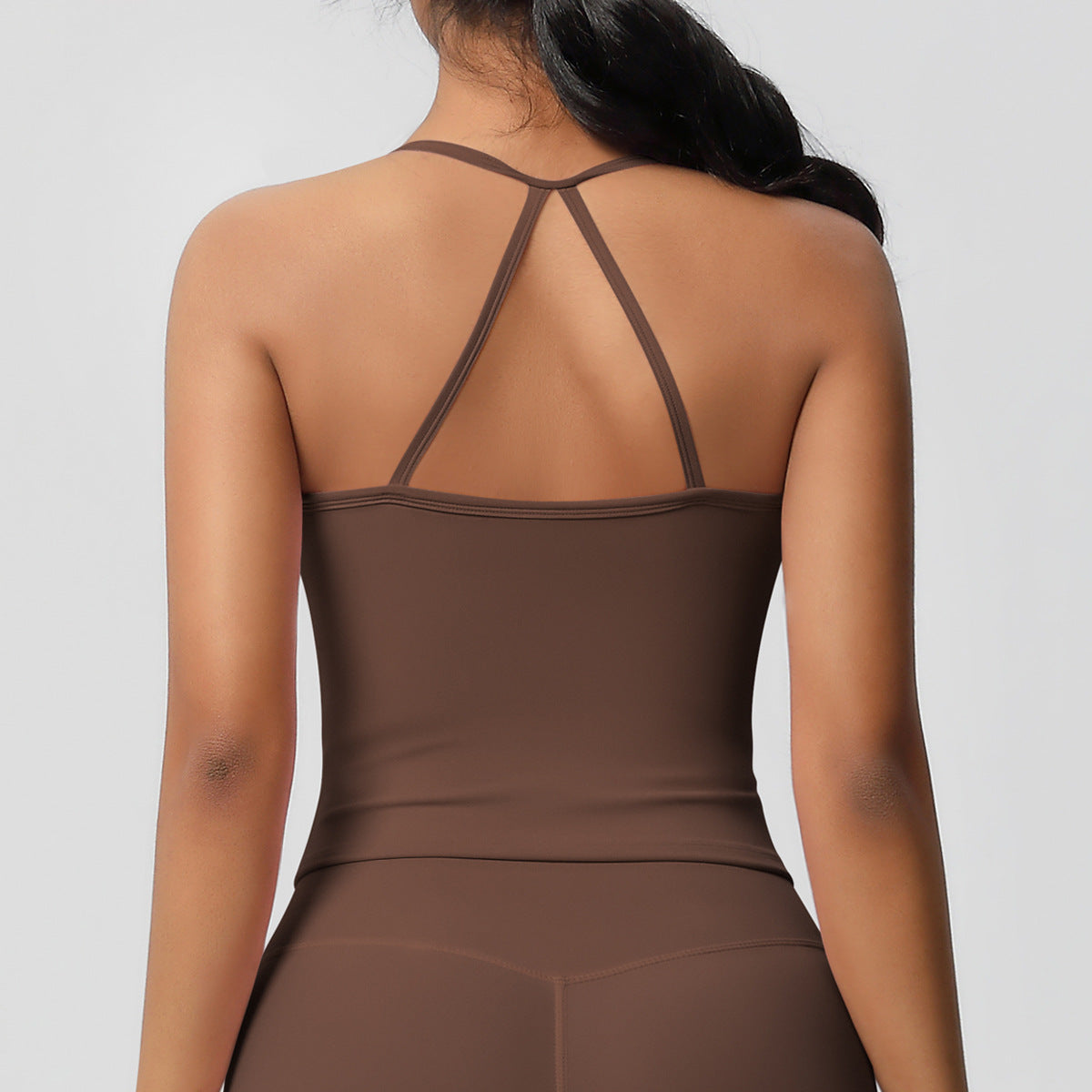 Womens Workout Tank Tops — Double Sided Sports Tank Top Womens Seamless Nylon Spandex Cami Vest