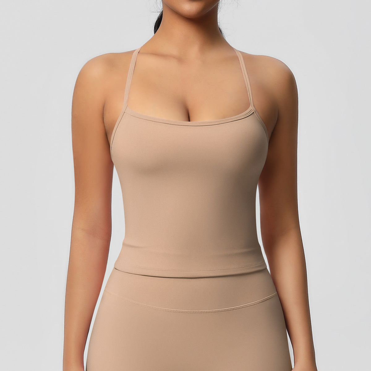 Womens Workout Tank Tops — Double Sided Sports Tank Top Womens Seamless Nylon Spandex Cami Vest