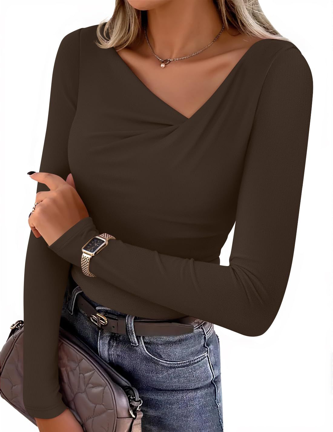 Off the Shoulder Long Sleeve Blouse for Women | Slim Fit Off Shoulder Top