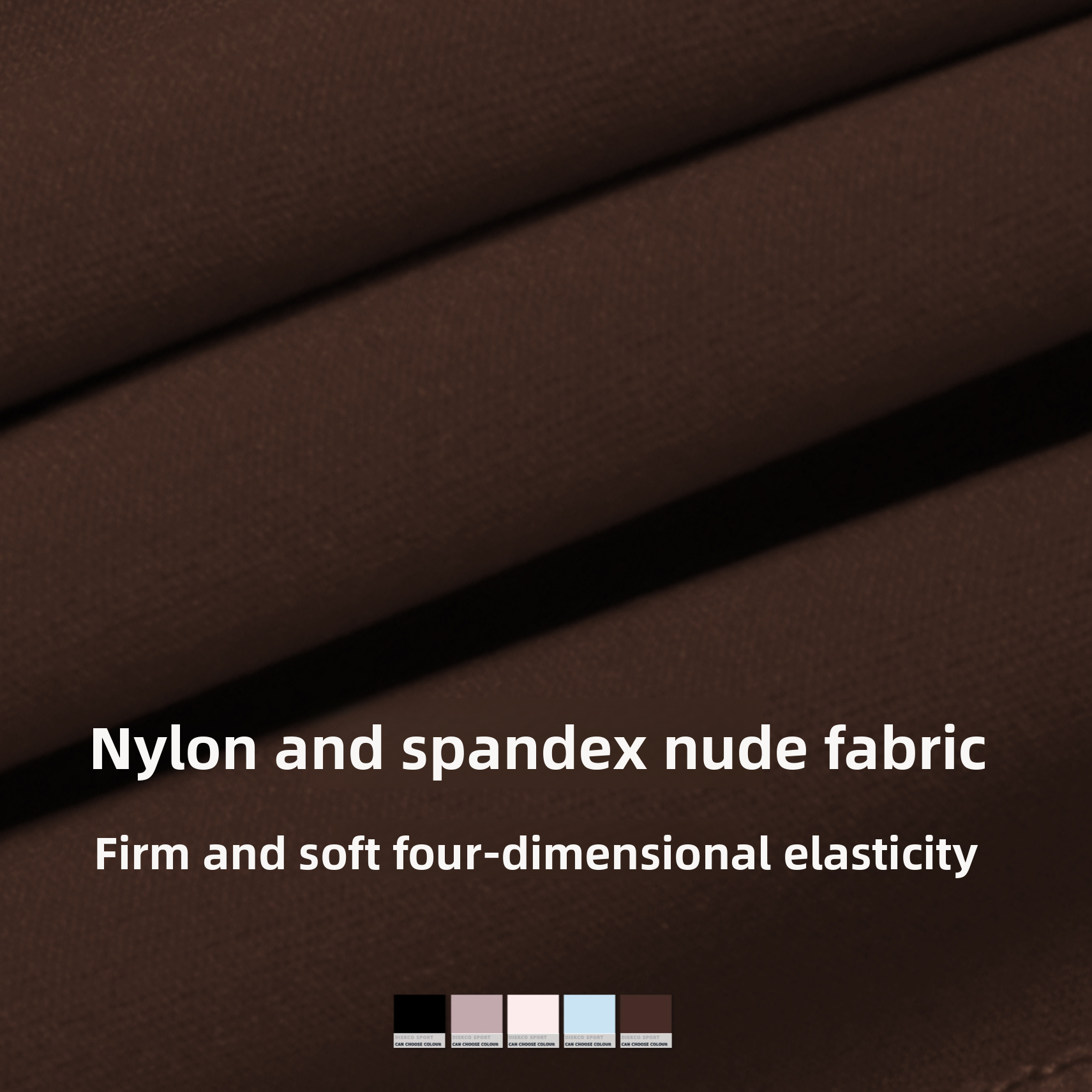 Close-up of nylon spandex nude fabric texture for women’s workout tank top