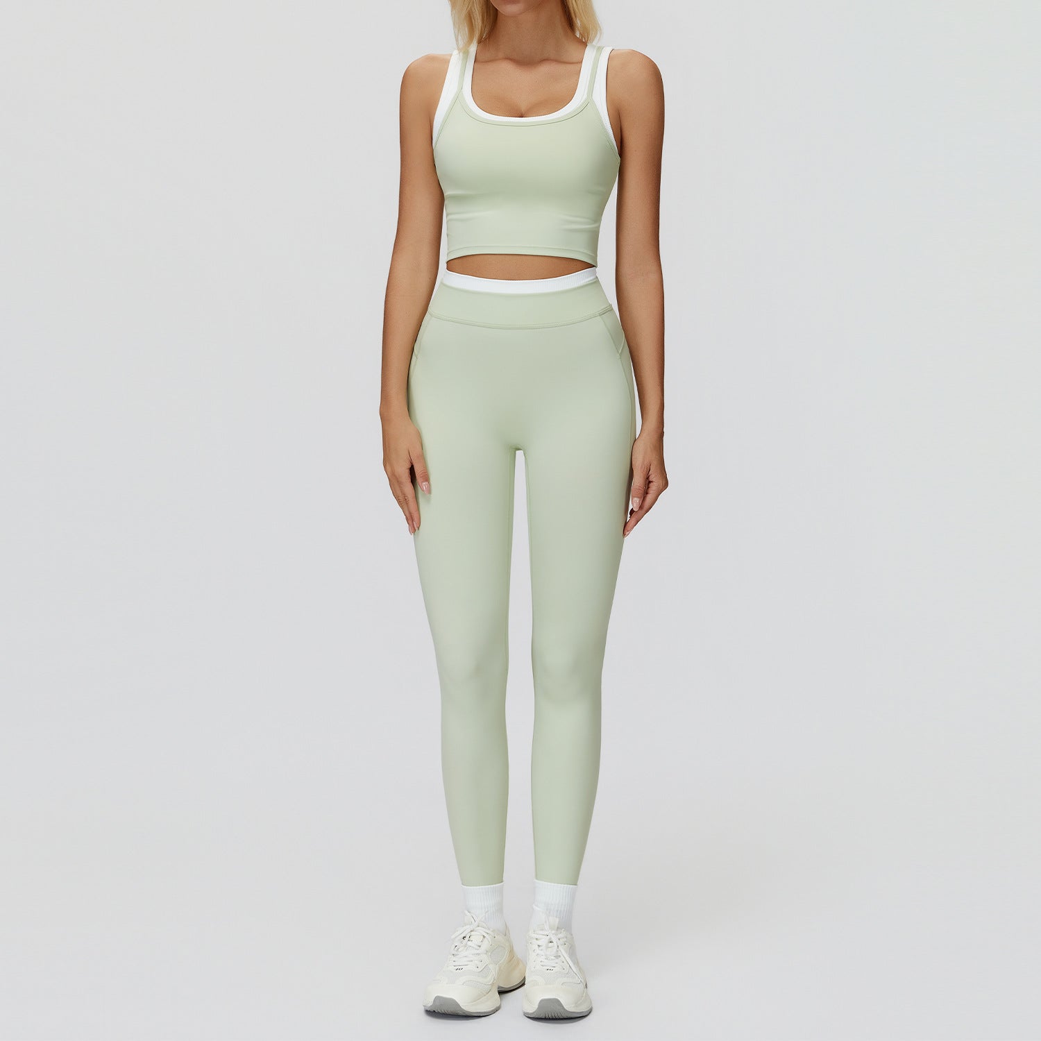 Ribbed High Waist Yoga Sports Set