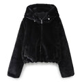 Women’s Fuzzy Zip-Up Hooded Jacket