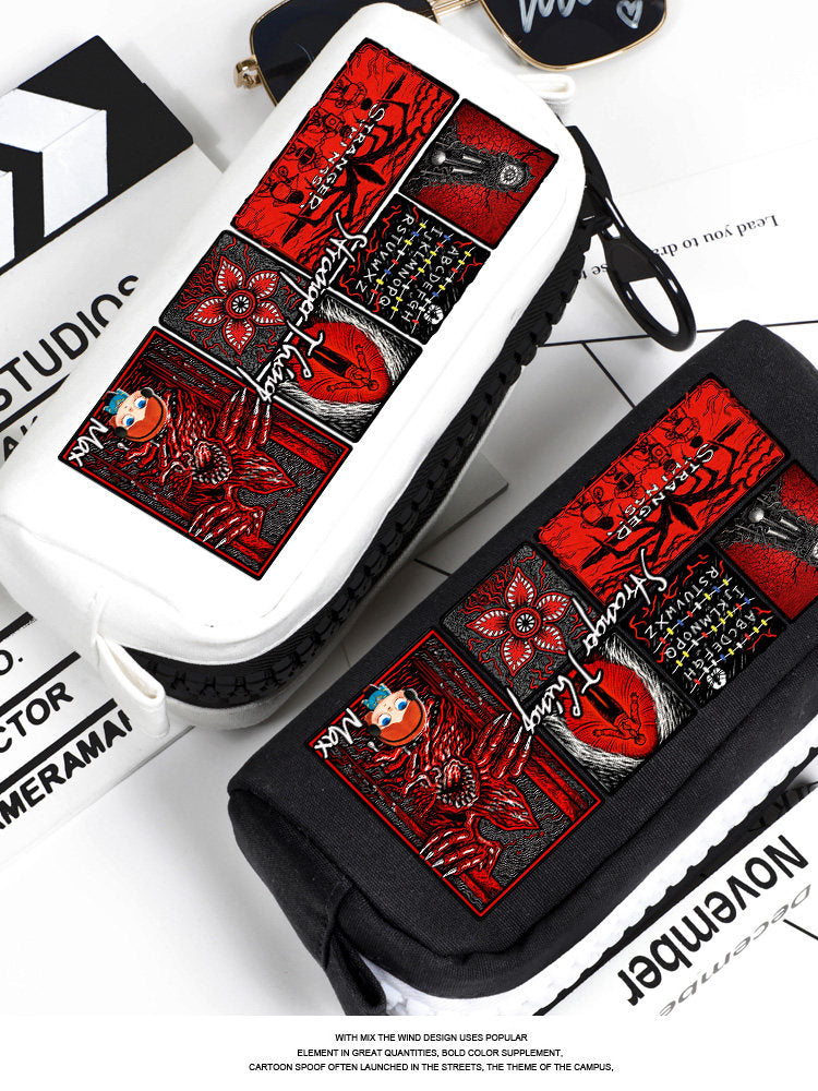 Stranger Things Demogorgon Print Canvas Pencil Case