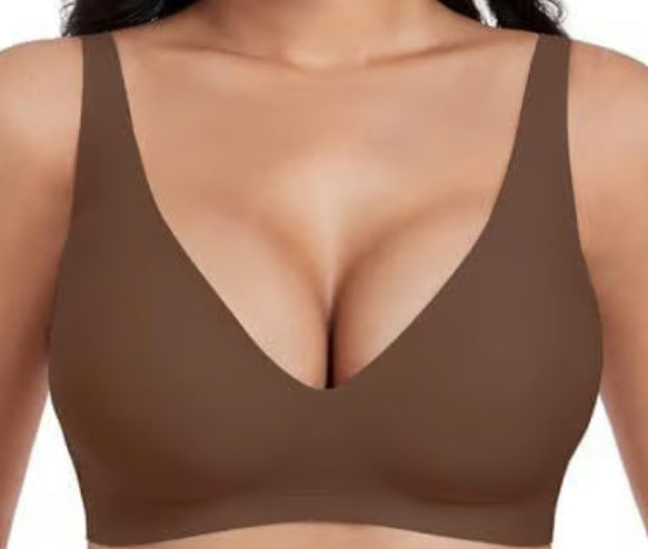 Wireless Push-Up Bra | Seamless No-Underwire Deep V Support