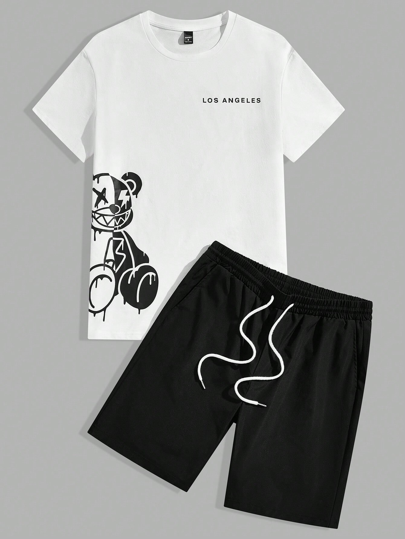 Men’s Los Angeles Bear Graphic 2-Piece Set – Short Sleeve Tee & Shorts