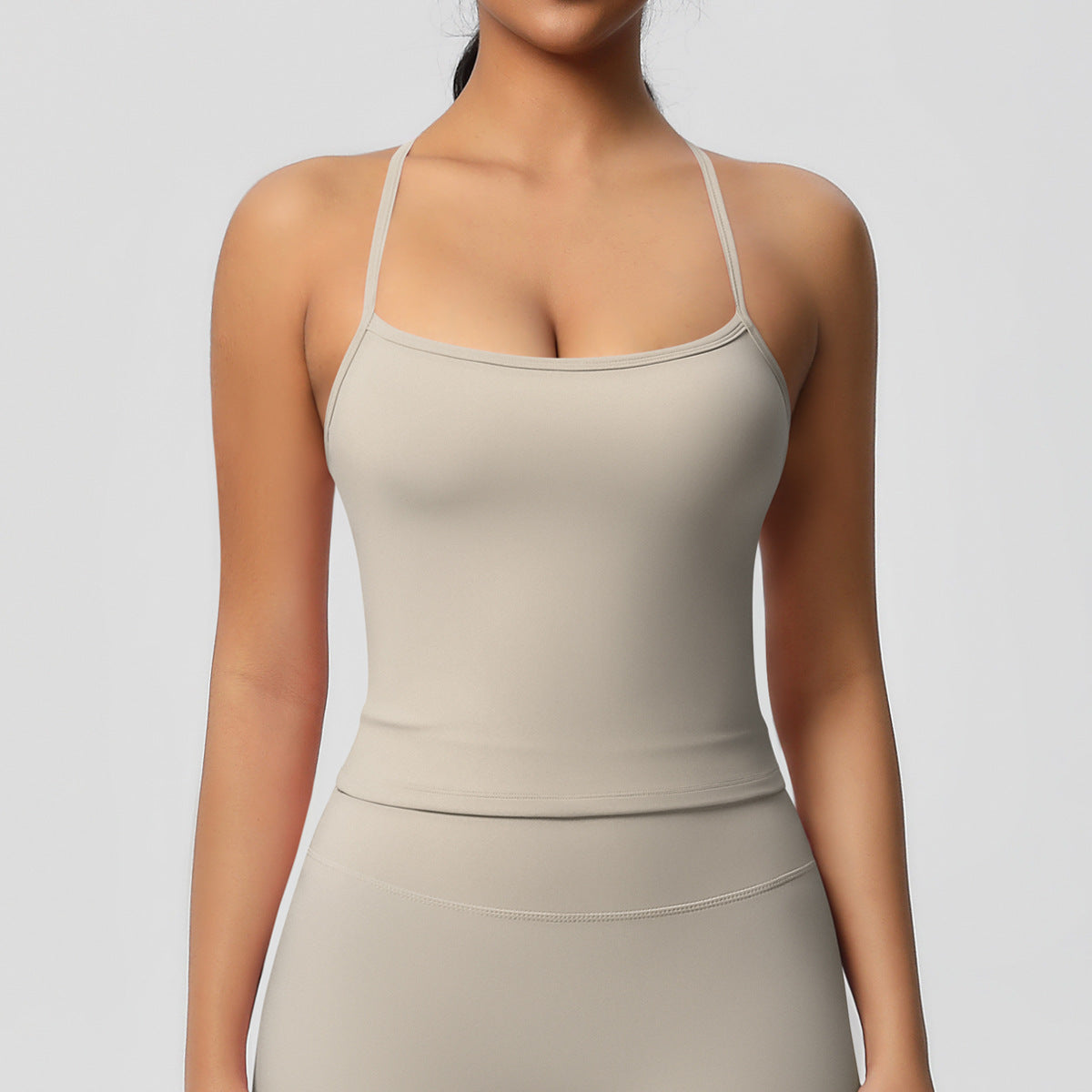 Womens Workout Tank Tops — Double Sided Sports Tank Top Womens Seamless Nylon Spandex Cami Vest