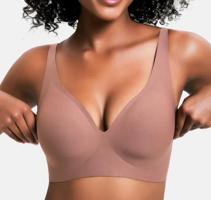Wireless Push-Up Bra | Seamless No-Underwire Deep V Support
