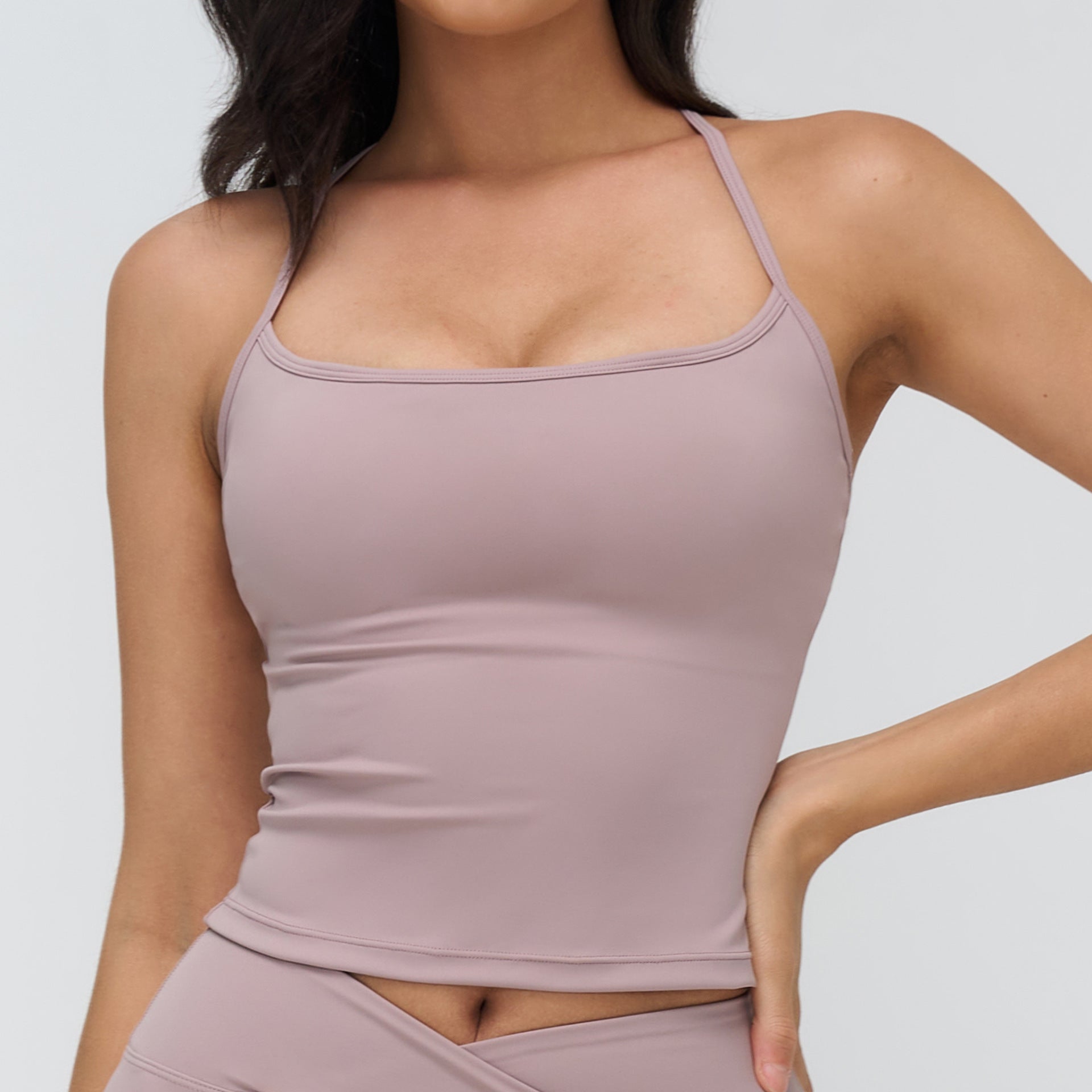 Racerback Tank Top with Built-In Bra — Padded Workout Tank Top for Women