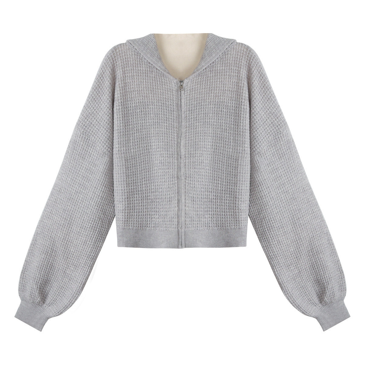 Women’s Waffle Knit Zip-Up Hoodie Set