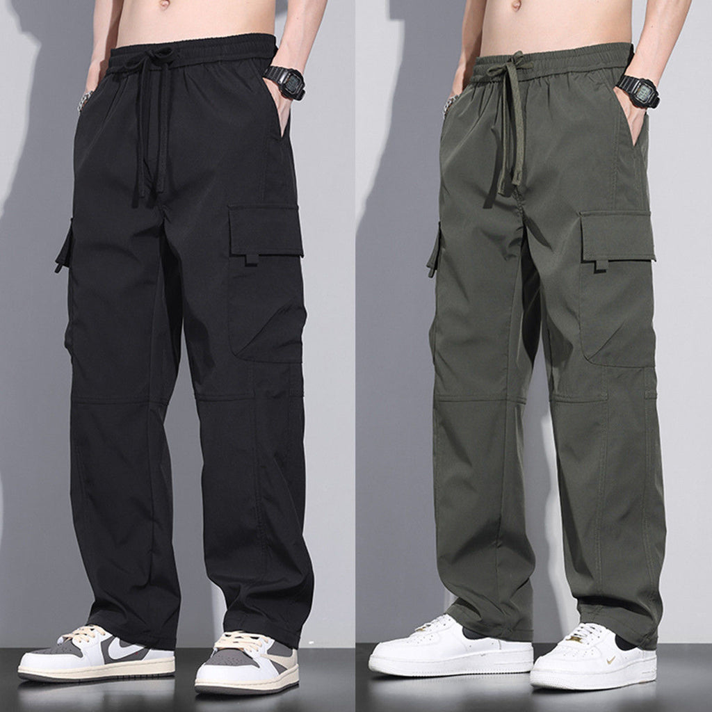 Men's baggy cargo pants with drawstring waist - main product photo