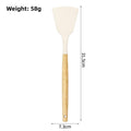 3-Piece Silicone Spatula Set with Wooden Handles – Chinese Style Wok Spatula, Non-Stick Turner & Soup Ladle
