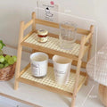2-Tier Bamboo Countertop Organizer — Kitchen Rack & Shelf