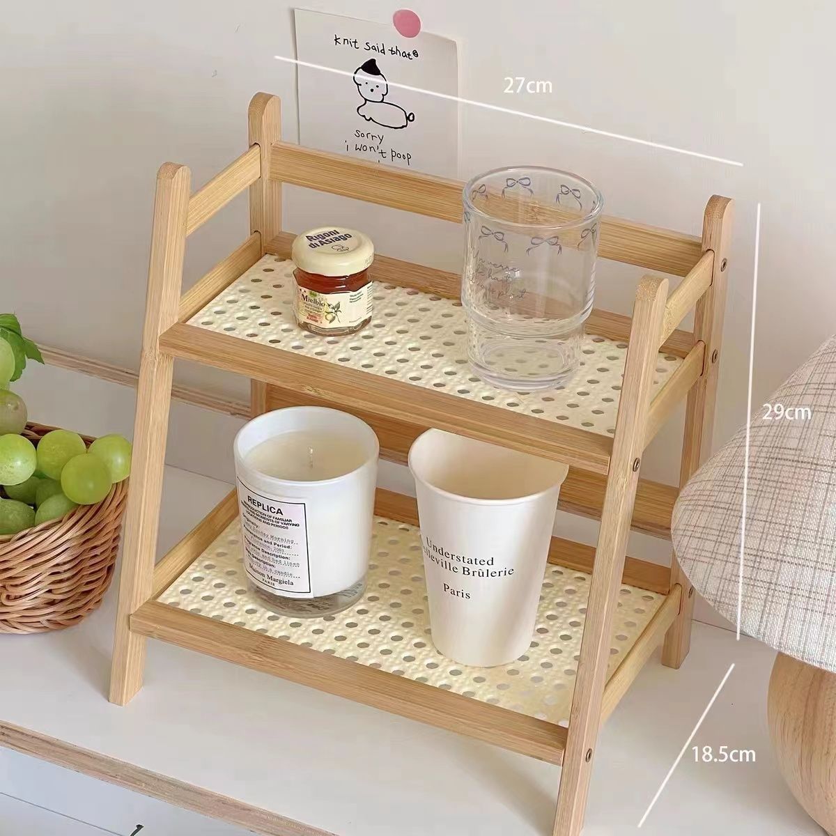 2-Tier Bamboo Countertop Organizer — Kitchen Rack & Shelf
