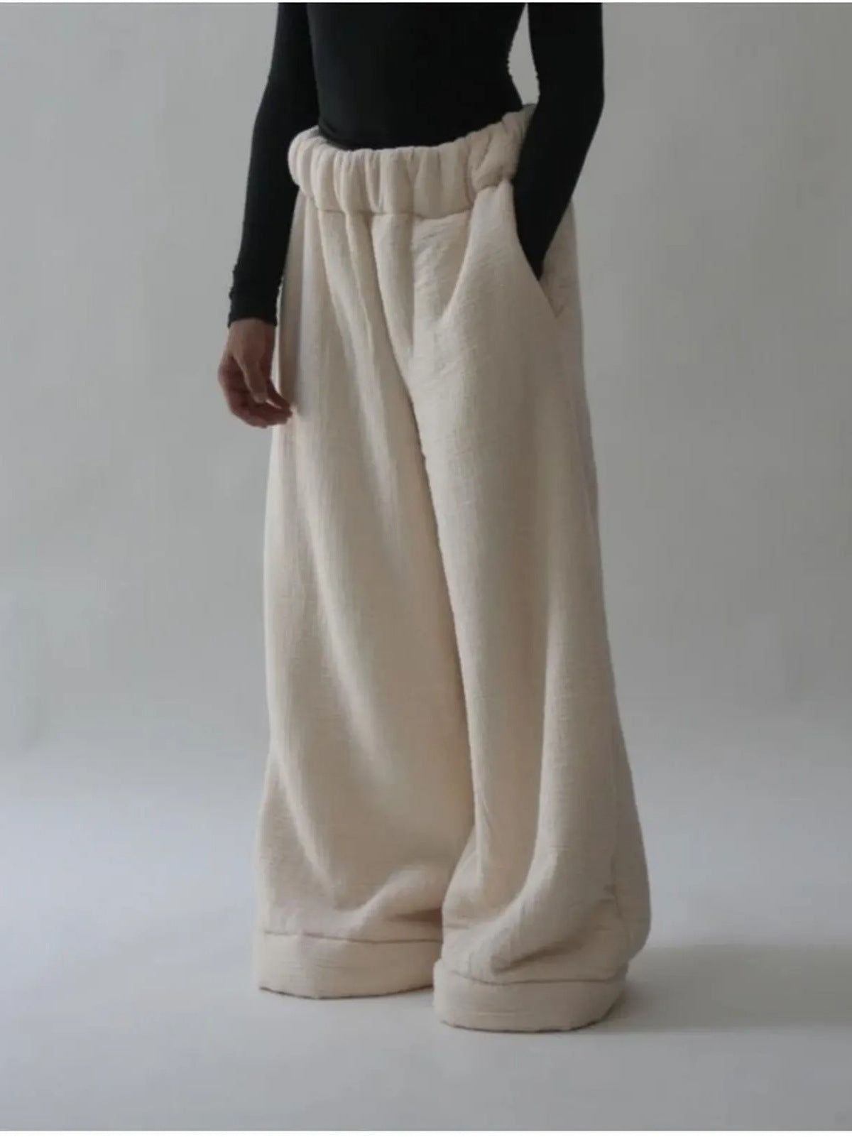 Women’s Wide Leg Linen Pants – Loose Fit Elastic Waist Trousers
