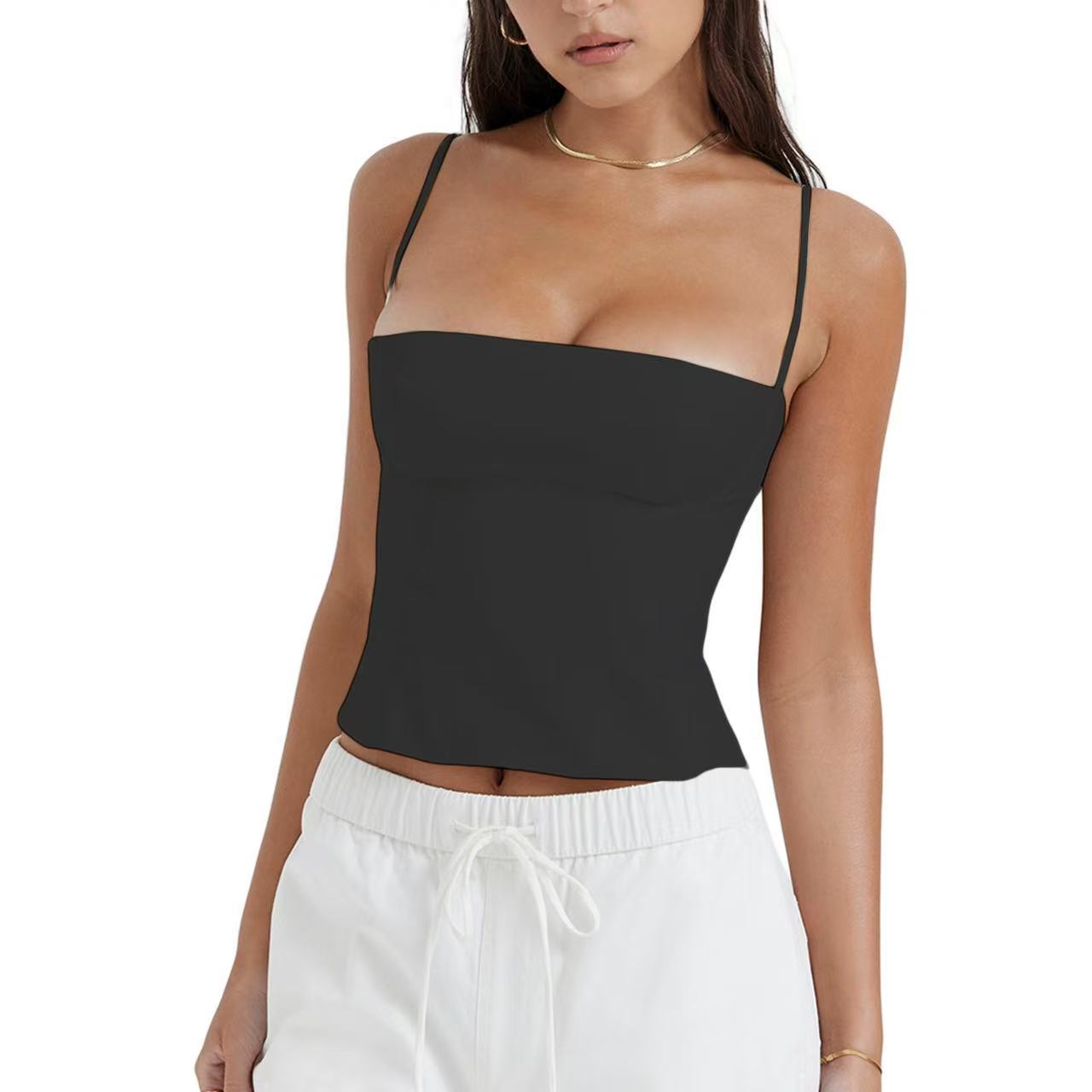 Women’s Sleeveless Crop Top Sling Cami | Slim Fit Summer Tank Top