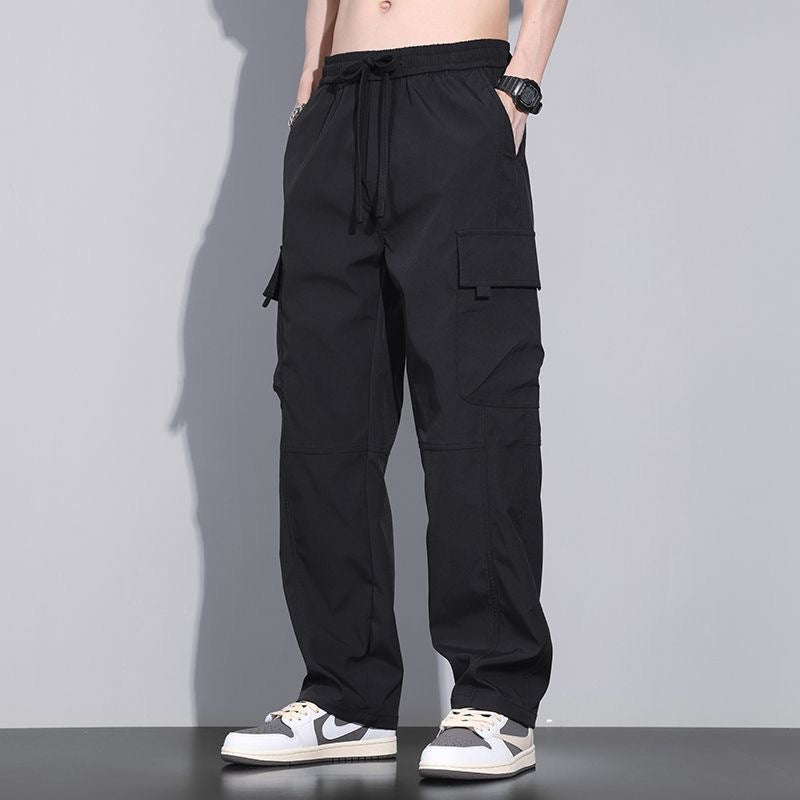 Men's baggy cargo pants - functional thigh cargo pockets