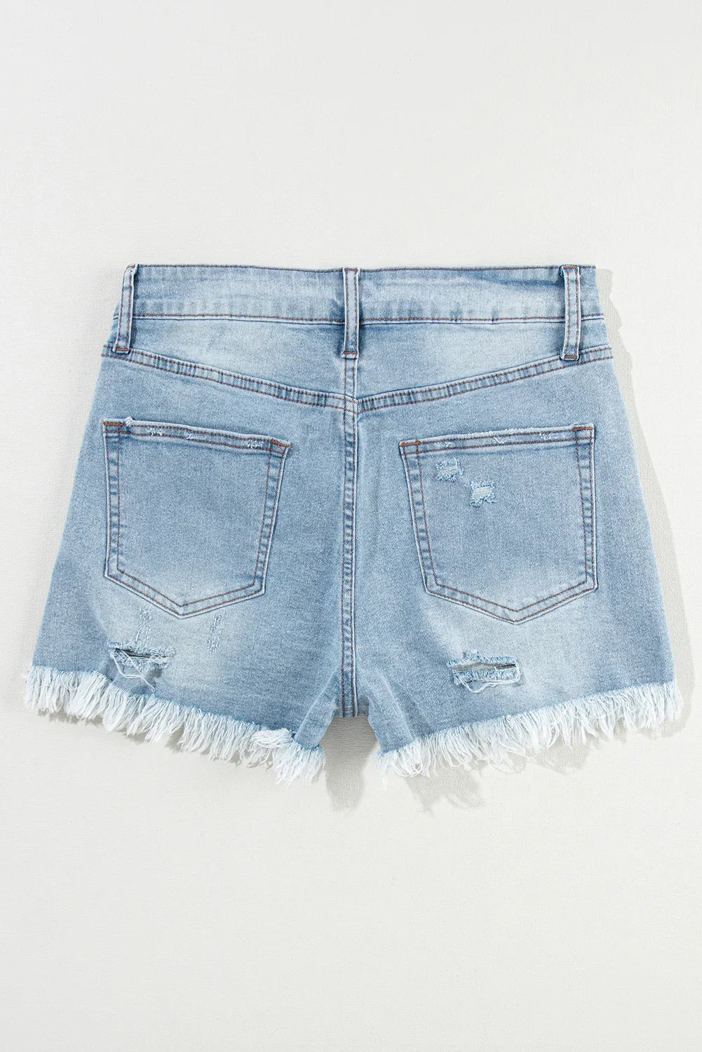 Women’s Distressed High Waist Denim Shorts – Ripped Raw Hem Jean Shorts