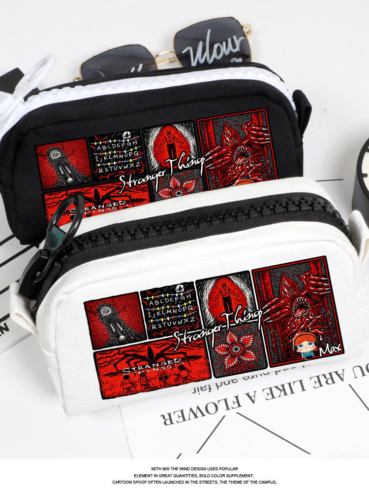 Stranger Things Demogorgon Print Canvas Pencil Case